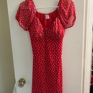 Red flower dress